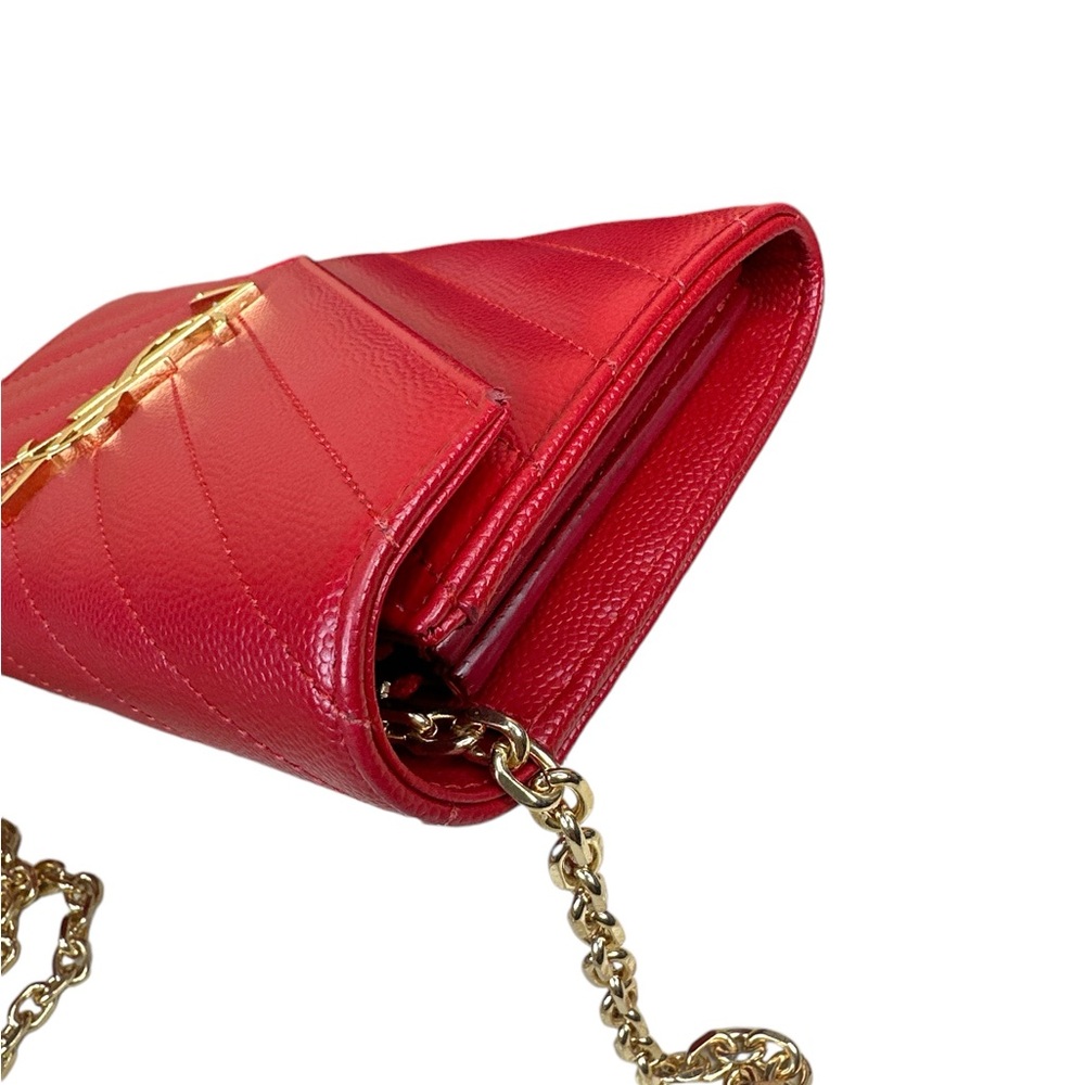 Yves Saint Laurent Red Wallet on Chain - Picture 3 of 12